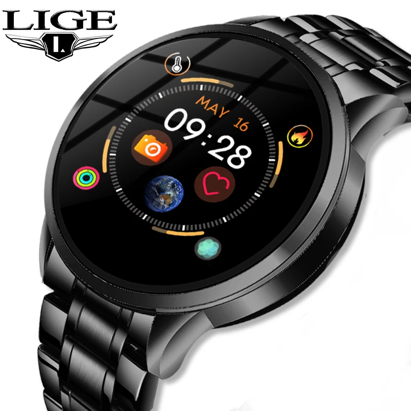 LIGE Smartwatch Blood Pressure Heart Rate Monitoring Android Men's iOS Sport Waterproof Reminder Information Smart Watch
LIGE Smartwatch Blood Pressure Heart Rate Monitoring Android Men's iOS Sport Waterproof Reminder Information Smart Watch