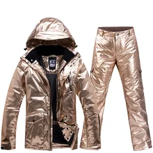 Unisex Ski suit gold silver Snowboarding Jacket + Pants for men women winter waterproof Windproof Parka Ski Coat and Trousers
Unisex Ski suit gold silver Snowboarding Jacket + Pants for men women winter waterproof Windproof Parka Ski Coat and Trousers