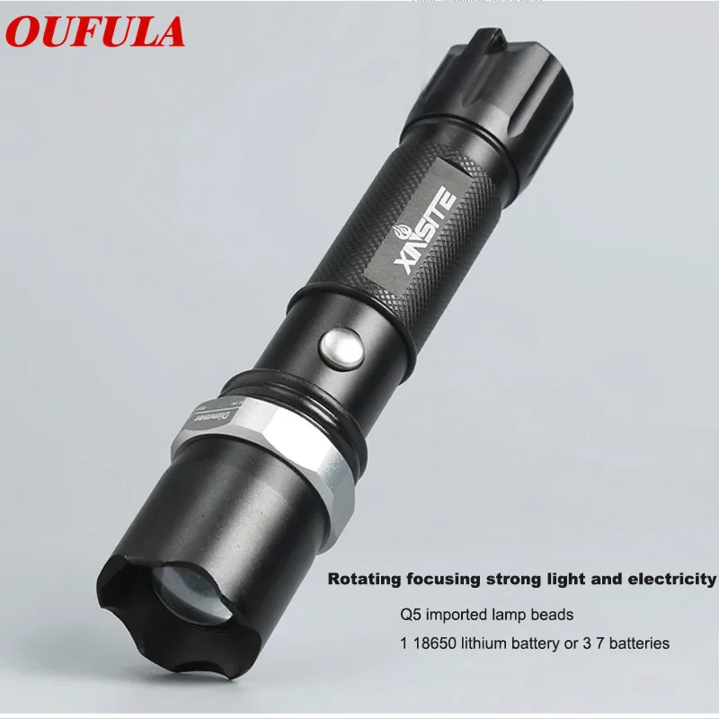 Outdoor multi-function zoom flashlight Q5 LED aluminum alloy flashlight cycling charging set
Outdoor multi-function zoom flashlight Q5 LED aluminum alloy flashlight cycling charging set