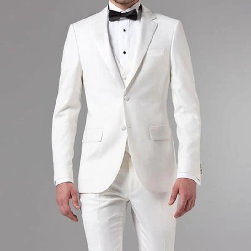 White Formal Wedding Tuxedo for Groom 3 piece Slim fit Business Men Suits Man Fashion Clothes Male Set Jacket Vest with Pants
White Formal Wedding Tuxedo for Groom 3 piece Slim fit Business Men Suits Man Fashion Clothes Male Set Jacket Vest with Pants