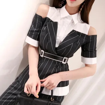 New Two-piece Suit 2020 Spring Summer Wear Korean Slim Stitching Striped Top Fashion Women's Clothing Pants Professional Suit
New Two-piece Suit 2020 Spring Summer Wear Korean Slim Stitching Striped Top Fashion Women's Clothing Pants Professional Suit