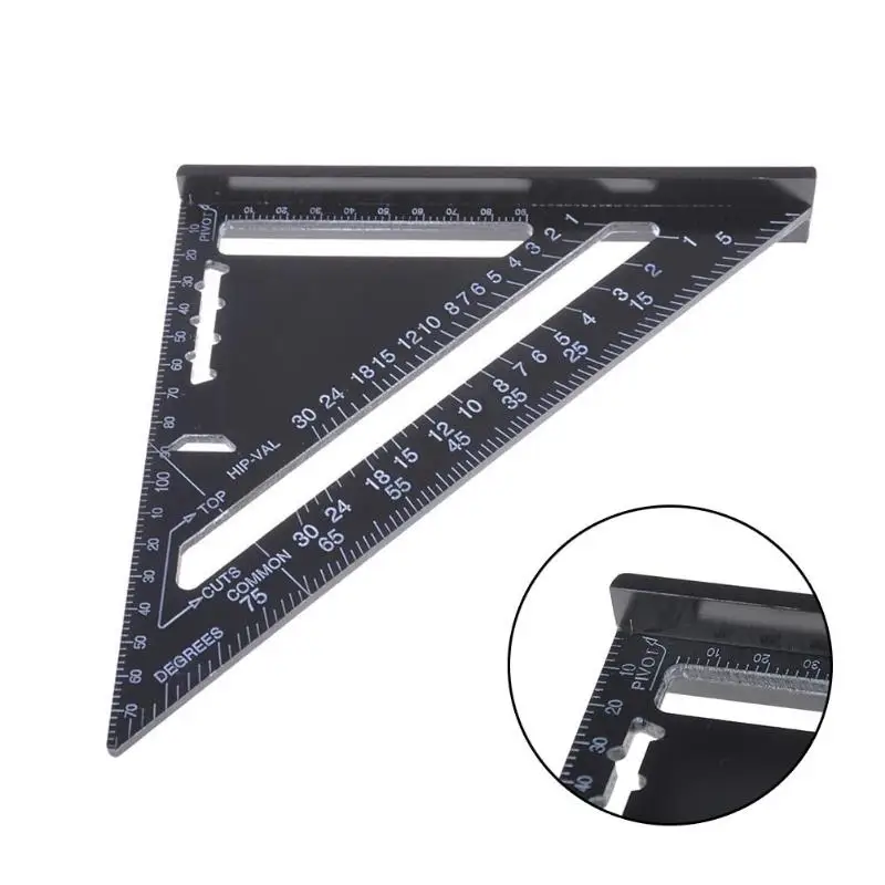 7/12 inch Triangular Metric Angle Ruler Aluminum Alloy Measuring Ruler Woodwork Speed Square Triangle Angle Protractor Trammel
7/12 inch Triangular Metric Angle Ruler Aluminum Alloy Measuring Ruler Woodwork Speed Square Triangle Angle Protractor Trammel
