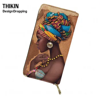 THIKIN Woman Wallets Nation African Girls Printed Long Clutch Purse with Coin Pocket Ladies Leather Thin Wallet Causal Phone Bag 
THIKIN Woman Wallets Nation African Girls Printed Long Clutch Purse with Coin Pocket Ladies Leather Thin Wallet Causal Phone Bag