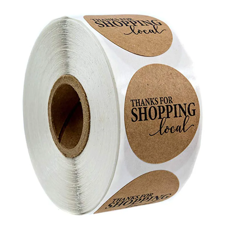 500pcs kraft paper "thanks for shopping local" stickers seal labels 1inch labels roll sticker customized stationery sticker
500pcs kraft paper "thanks for shopping local" stickers seal labels 1inch labels roll sticker customized stationery sticker