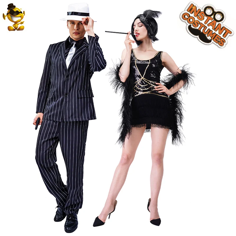 HalloweenAdult Couples Costume Cosplay Men Stripe Top Gun Suit dress up Sexy Red Fashiong Flapper Dress Disguise Sequins Tassel
HalloweenAdult Couples Costume Cosplay Men Stripe Top Gun Suit dress up Sexy Red Fashiong Flapper Dress Disguise Sequins Tassel