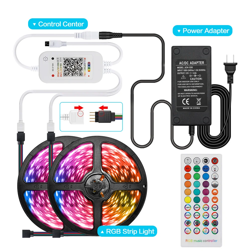 RGB LED Strip Light 5050 Not Waterproof 10M 60LED/M With Music LED Remote Controller 12V Power Adapter BPCB Magic Home RGB Strip
RGB LED Strip Light 5050 Not Waterproof 10M 60LED/M With Music LED Remote Controller 12V Power Adapter BPCB Magic Home RGB Strip
