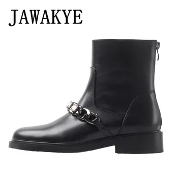 Crystal Insert Chain Embellished Chelsea Boots Round Toe Flat Heel Black Leather Ankle Boots Winter High End Shoes Women
Crystal Insert Chain Embellished Chelsea Boots Round Toe Flat Heel Black Leather Ankle Boots Winter High End Shoes Women
