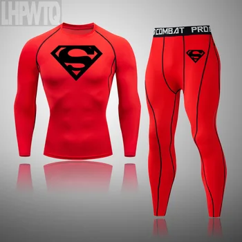 Winter Men 2 Piece Men Thermal Underwear Superman Tracksuit Men MMA Clothing Rashgard kit Men's Thermal underwear Set
Winter Men 2 Piece Men Thermal Underwear Superman Tracksuit Men MMA Clothing Rashgard kit Men's Thermal underwear Set