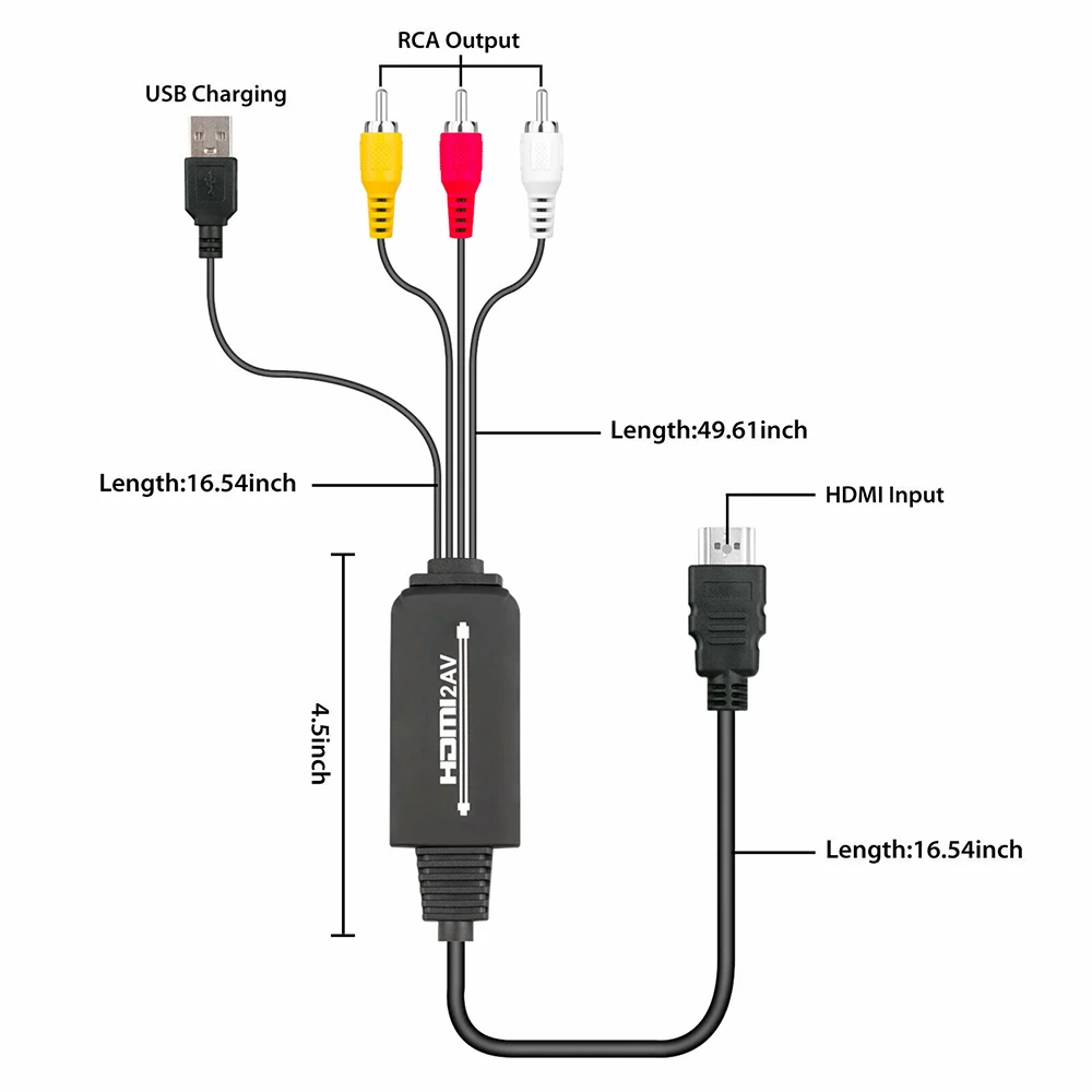 HDMI To 3 RCA AV Audio Video Cable Cord Adapter Convert Cable For Amazon Fire Stick/ XBOX/ PS4/ PC/ TV Box/ Projector 1.8m 1080P
HDMI To 3 RCA AV Audio Video Cable Cord Adapter Convert Cable For Amazon Fire Stick/ XBOX/ PS4/ PC/ TV Box/ Projector 1.8m 1080P