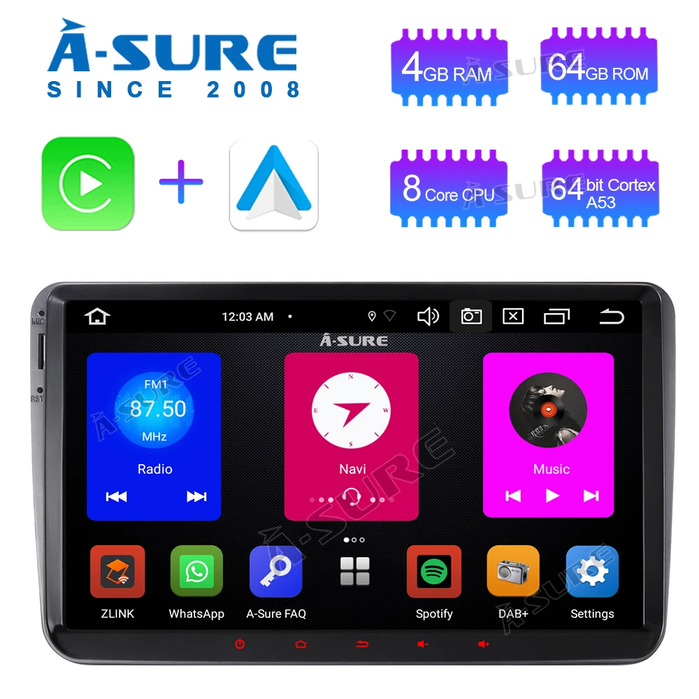 A Sure 9 дюймов 8 ядро 64 ГБ ROM Android AutoRadio GPS навигация для Volkswagen VW Polo Tiguan Golf 5 6 Passat b6 Caddy T5