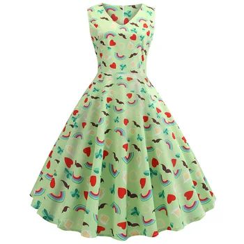 318 Photo Shoot Retro Hepburn Wind Waist Hugging Slimming Printed Expandable Dress 
318 Photo Shoot Retro Hepburn Wind Waist Hugging Slimming Printed Expandable Dress