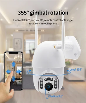Wifi Camera Outdoor PTZ Wireless Camera Move Detection Infrared Night Vision Waterproof Surveillance IP Camera 720P/1080P
Wifi Camera Outdoor PTZ Wireless Camera Move Detection Infrared Night Vision Waterproof Surveillance IP Camera 720P/1080P