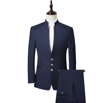 Men Stand Collar Delicate Blazer Slim Fit Men Wedding Groom Suits Custom Gala Party Evening Outfit (jacket+pants) 
Men Stand Collar Delicate Blazer Slim Fit Men Wedding Groom Suits Custom Gala Party Evening Outfit (jacket+pants)