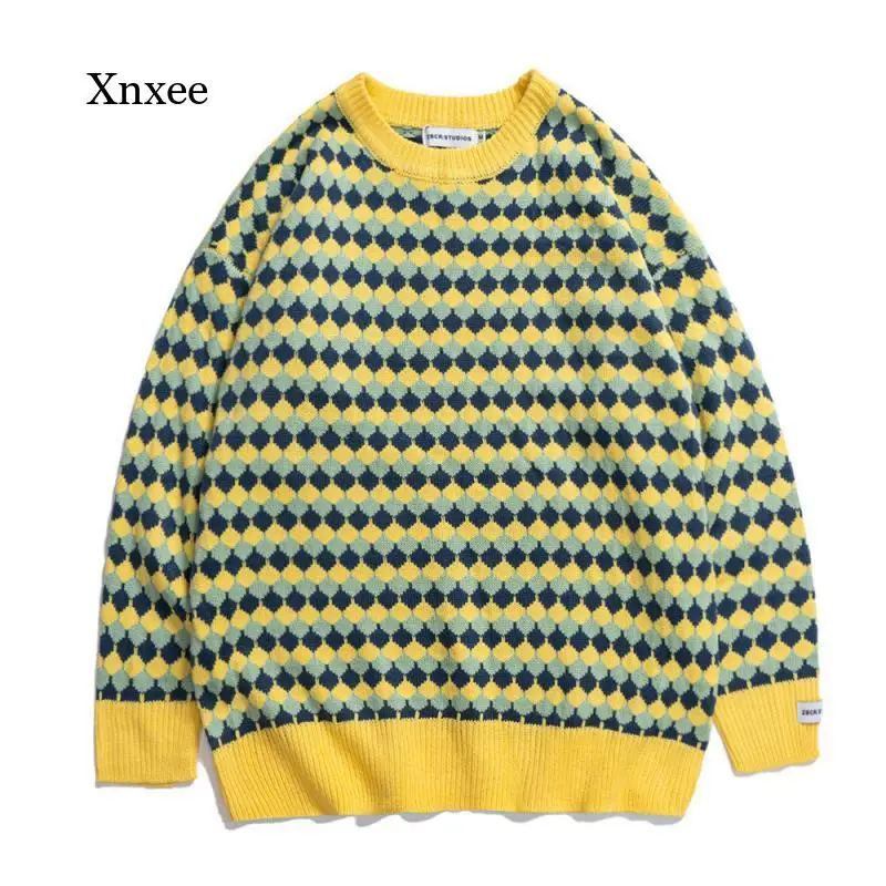Мужской трикотажный пуловер в стиле пэчворк, свитер с вышивкой, уличная одежда большого размера в стиле Харадзюку, женская одежда с круглым вырезом, 2021
Мужской трикотажный пуловер в стиле пэчворк, свитер с вышивкой, уличная одежда большого размера в стиле Харадзюку, женская одежда с круглым вырезом, 2021
