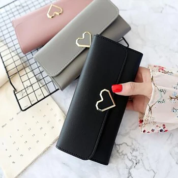 New Cute PU Leather Purse Heart-shaped Decoration Long Multi-card Wallet Purse Buckle Clutch Mobile Phone Student Women's Wallet
New Cute PU Leather Purse Heart-shaped Decoration Long Multi-card Wallet Purse Buckle Clutch Mobile Phone Student Women's Wallet