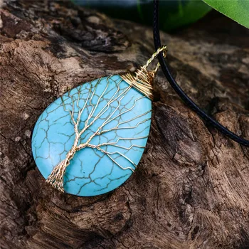 Tree of Life Wire Wrap Water Drop Necklace & Pendant Natural Stone Women Men Jewelry
Tree of Life Wire Wrap Water Drop Necklace & Pendant Natural Stone Women Men Jewelry