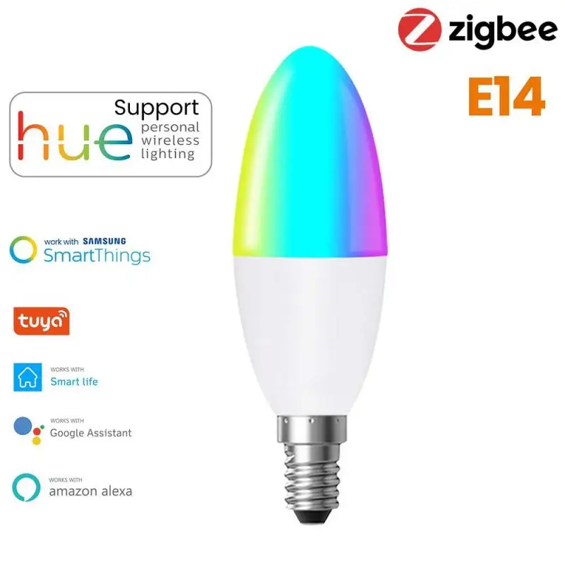 Tuya Zigbee 3 0 Smart LED лампа RGB + W C с регулируемой яркостью умный светодиодный светильник