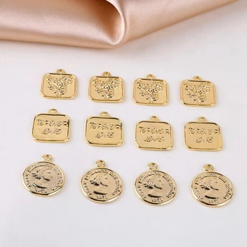 10Pcs/lot Copper letter head round Coin pattern Charms pendant For DIY handmade earrings necklace material
10Pcs/lot Copper letter head round Coin pattern Charms pendant For DIY handmade earrings necklace material