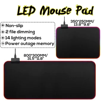 Gaming RGB LED Mouse Pad Soft Rubber USB Wired Lighting Colorful Mousepad Luminous Gamer Keyboard Mice Mat PC Computer Laptop
Gaming RGB LED Mouse Pad Soft Rubber USB Wired Lighting Colorful Mousepad Luminous Gamer Keyboard Mice Mat PC Computer Laptop