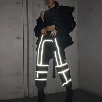 Women's Pants Reflective Stitching Casual Harem Casual Hip Hop Elastic Waist Pants Night Club Trousers Pantalon
Women's Pants Reflective Stitching Casual Harem Casual Hip Hop Elastic Waist Pants Night Club Trousers Pantalon
