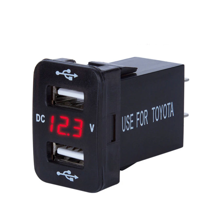 2 IN 1 5V/4.2A Dual USB Port Car Charger+Voltmeter Power Adapter For Toyota Plastic Metal Car USB phone Fast Charger LED display
2 IN 1 5V/4.2A Dual USB Port Car Charger+Voltmeter Power Adapter For Toyota Plastic Metal Car USB phone Fast Charger LED display