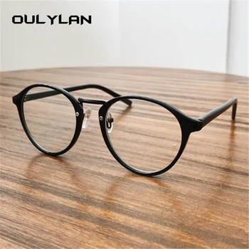 Oulylan Classic Black Round Glasses Frames Women Clear Spectacle Eyeglasses Frame Men Optical Myopia Frame