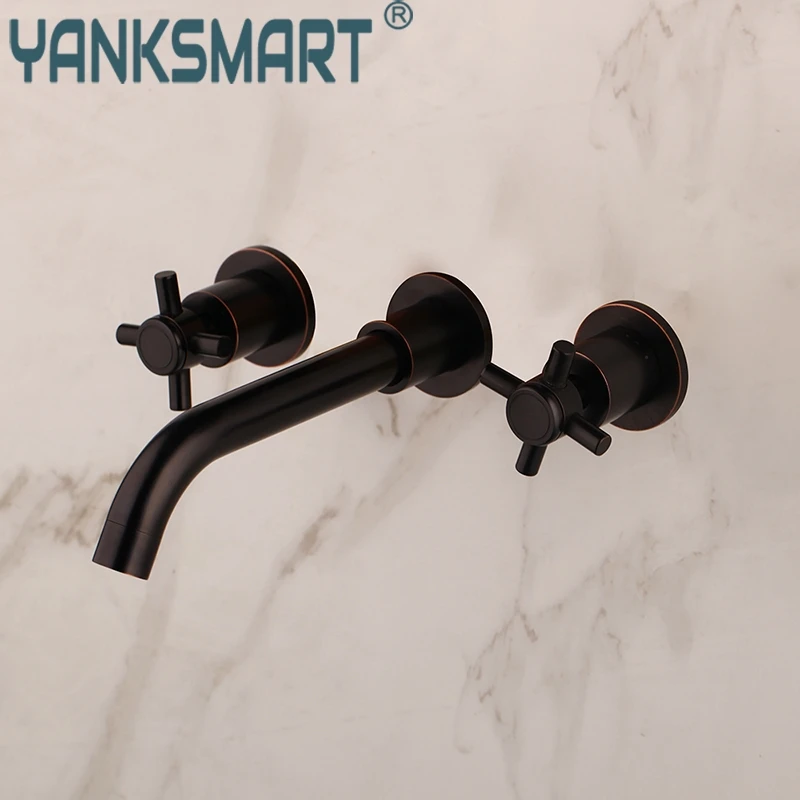Bathroom Tub Basin Faucet ORB Brass Wall Mounted Sink Mixer Tap Faucet 3 Pcs Black Faucets Dual Handle Sink Mixer Tap
Bathroom Tub Basin Faucet ORB Brass Wall Mounted Sink Mixer Tap Faucet 3 Pcs Black Faucets Dual Handle Sink Mixer Tap
