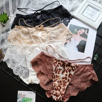 Sexy Panties Women's Allure Lace Women's Underwear Lace Up Low Waist Leopard Print Underwear Women's Breathable Briefs BABEICUI
Sexy Panties Women's Allure Lace Women's Underwear Lace Up Low Waist Leopard Print Underwear Women's Breathable Briefs BABEICUI