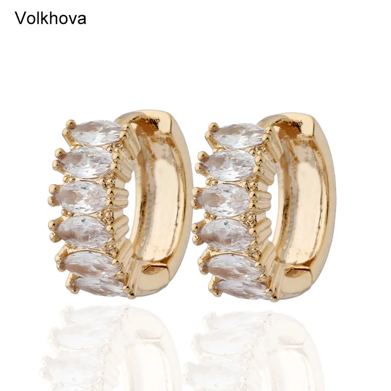 Vintage Classic White CZ Hoop earrings For women Gold Color Cubic zirconia engagement Party brincos Pendientes
Vintage Classic White CZ Hoop earrings For women Gold Color Cubic zirconia engagement Party brincos Pendientes