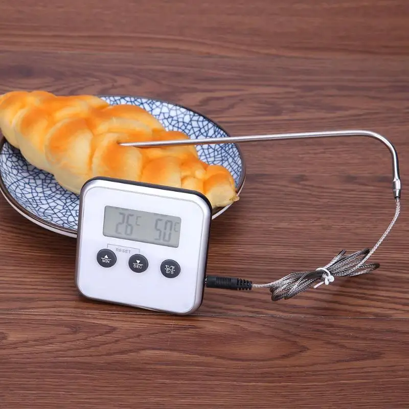 Electronic Thermometer Timer Food Meat Temperature Meter Gauge with Probe Digital Thermometer Food Meat Oven Temperature Meter
Electronic Thermometer Timer Food Meat Temperature Meter Gauge with Probe Digital Thermometer Food Meat Oven Temperature Meter