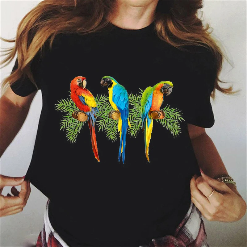 Toucan Bird Cockatoo with tropical flowers print tshirt women summer black T shirt tops female t-shirt harajuku kawaii clothes
Toucan Bird Cockatoo with tropical flowers print tshirt women summer black T shirt tops female t-shirt harajuku kawaii clothes