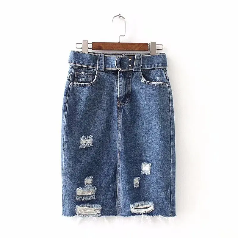 2018 Western Style Spring And Summer Women's Dress New Style with Holes Lace-up Denim Skirt
2018 Western Style Spring And Summer Women's Dress New Style with Holes Lace-up Denim Skirt