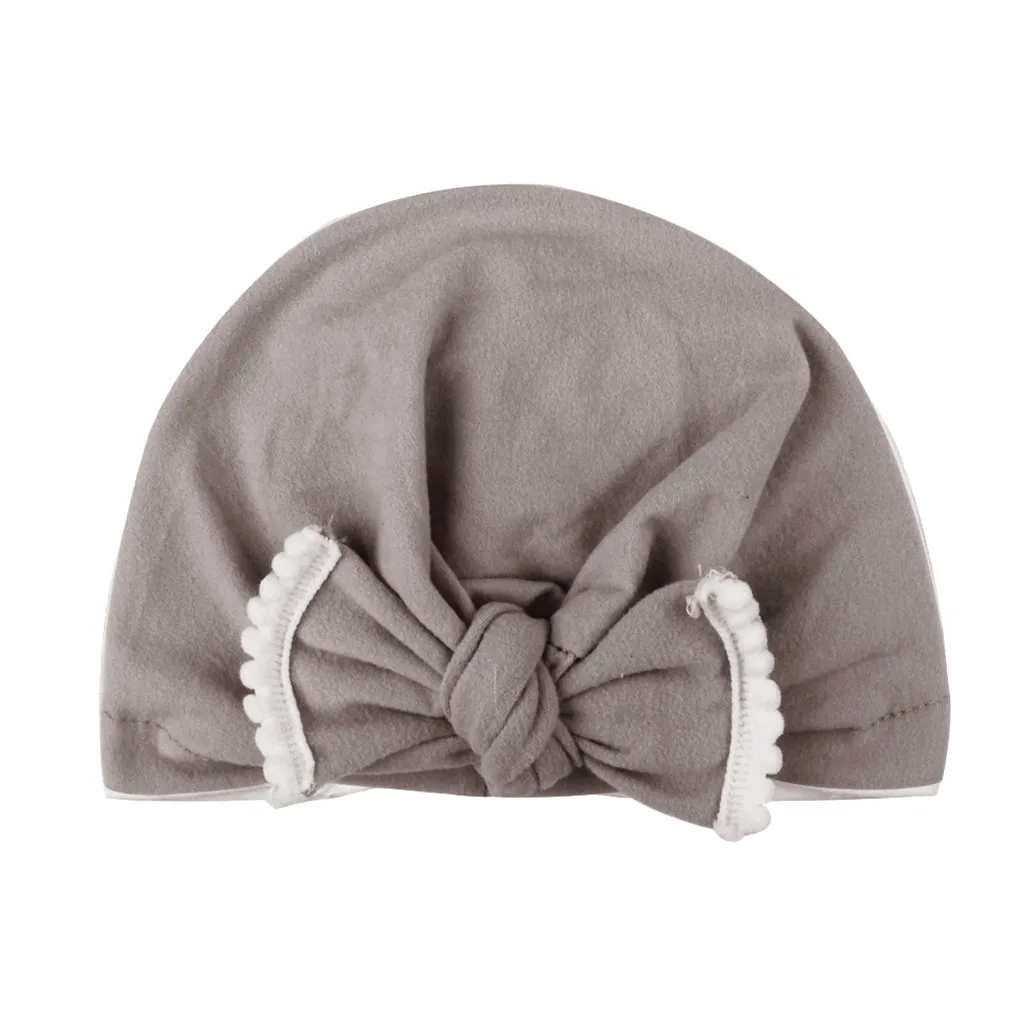 Newborn Baby Boys Girls Soft Turban Cap Baby bow Indian hat pullover hat cap Beanie Solid Bow Knot Wrap Hats Baby Gifts