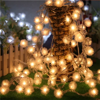 

Furry Ball String Light Edelweiss 8 mode AC220V 10M 100led colorful indoor/outdoor Ramantic Festival party Garland Decor lamp