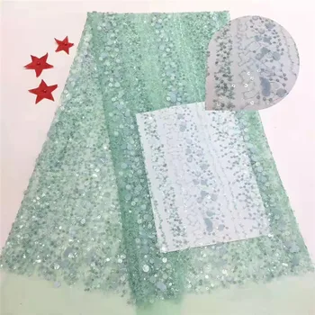 2019 Best High Quality Africa Net Lace fabric, Super Sequins With French Tulle Fabric, Green Sequins Fabric For Party Dress 
2019 Best High Quality Africa Net Lace fabric, Super Sequins With French Tulle Fabric, Green Sequins Fabric For Party Dress