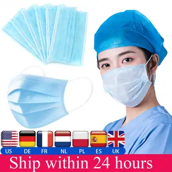 Fast delivery Hot Sale 3-layer mask 50pcs Face Mouth Masks Non Woven Disposable Anti-Dust Meltblown cloth Masks Earloops Masks 
Fast delivery Hot Sale 3-layer mask 50pcs Face Mouth Masks Non Woven Disposable Anti-Dust Meltblown cloth Masks Earloops Masks