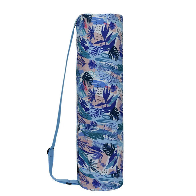 19*69cm Fashion Canvas Sports Yoga Mat Storage Shoulder Bag Flower Printing Fitness Bag Messenger Bag Cylinder Yoga Bag 19*69cm Fashion Canvas Sports Yoga Mat Storage Shoulder Bag Flower Printing Fitness Bag Messenger Bag Cylinder Yoga Bag
