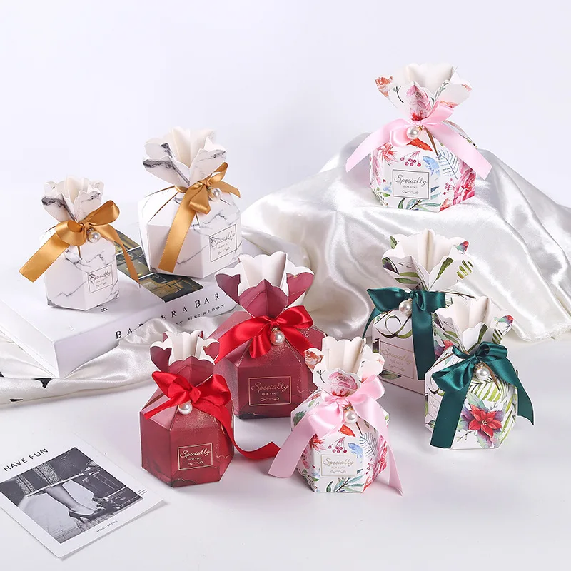 

Новые подарочные коробки с лентами, жемчужные свадебные коробки для конфет, бумажные коробки для упаковки, подарочные пакеты, вечерние товары для детского душа