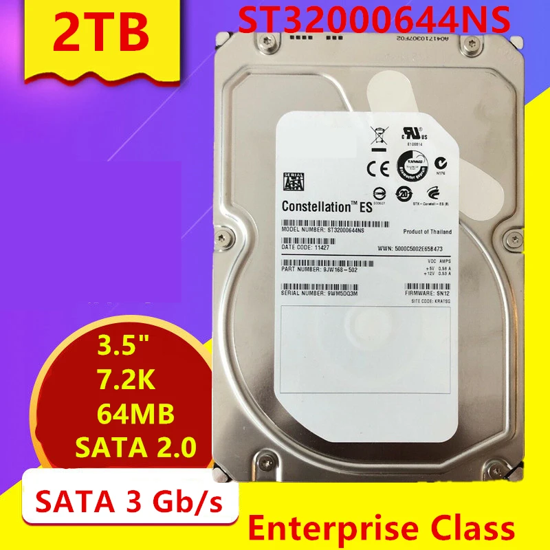 Новый жесткий диск для Seagate 2 ТБ 3 5 "SATA ГБ/сек. 64 Мб 7200 об/мин внутреннего жесткого