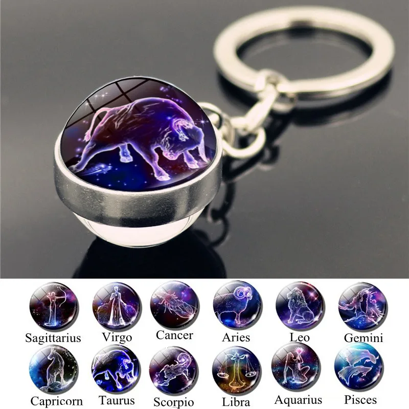 12 Constellation Luminous Glass Ball Keychain Sign Pendant Keychains Glow In The Dark Key Chain Holder Men Women Birthday Gifts
12 Constellation Luminous Glass Ball Keychain Sign Pendant Keychains Glow In The Dark Key Chain Holder Men Women Birthday Gifts