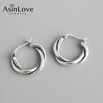 AsinLove Real 925 Sterling Silver Piercing Round Large Circle Earrings Europe Style Hip Hop Woven Twist Hoop Earrings for Women
AsinLove Real 925 Sterling Silver Piercing Round Large Circle Earrings Europe Style Hip Hop Woven Twist Hoop Earrings for Women