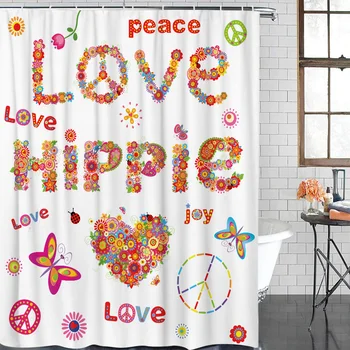 Bathroom Curtain Colorful Flower Butterfly Alphabet Waterproof Fabric Shower Curtain Home Decoration Bathroom Shower Curtain
Bathroom Curtain Colorful Flower Butterfly Alphabet Waterproof Fabric Shower Curtain Home Decoration Bathroom Shower Curtain