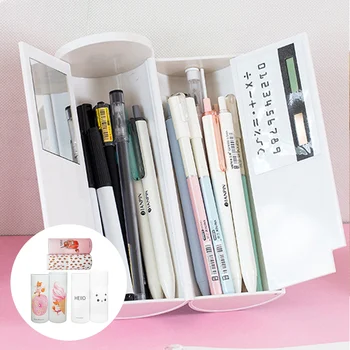 Kawaii Pencil Case Cartoon Plastic Double Layers Whiteboard Pen Box with Solar Calculator and Mirror for Students Children Kids
Kawaii Pencil Case Cartoon Plastic Double Layers Whiteboard Pen Box with Solar Calculator and Mirror for Students Children Kids