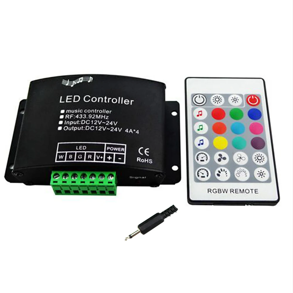 24 Keys Wireless Music Activated RGBW Audio Remote PWM Mini LED Controller Home 4 Channels Sound Sensor Multifunction
24 Keys Wireless Music Activated RGBW Audio Remote PWM Mini LED Controller Home 4 Channels Sound Sensor Multifunction