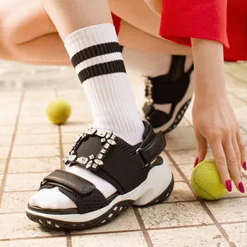 Summer Crystal Square Buckle Women Sandals Platform Casual Fashion Strap Peep Toe Mesh Shoes Comfortable Breathable Wedge Shoes
Summer Crystal Square Buckle Women Sandals Platform Casual Fashion Strap Peep Toe Mesh Shoes Comfortable Breathable Wedge Shoes