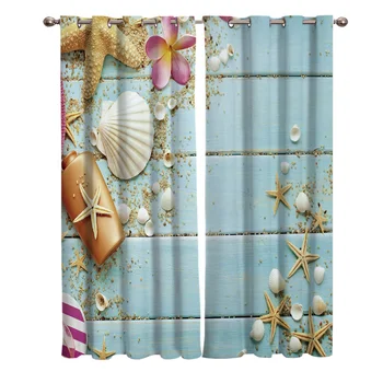 Shell Starfish Flowers Curtains Window Living Room Curtains Kitchen Indoor Window High Blackout Curtain 
Shell Starfish Flowers Curtains Window Living Room Curtains Kitchen Indoor Window High Blackout Curtain