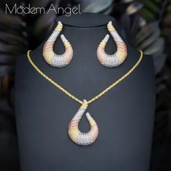 ModemAngel Luxury Water Drop Full Micro Paved African Cubic Zirconia Necklace Earrings Women Indian Dubai Wedding Jewelry Sets
ModemAngel Luxury Water Drop Full Micro Paved African Cubic Zirconia Necklace Earrings Women Indian Dubai Wedding Jewelry Sets