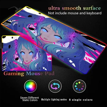 Hatsune Miku Anime Mouse Mat Anti-fray Long RGB Mouse-pad LED Lighting Edge Control Cool Desk Mat for Home Games 800x300mm
Hatsune Miku Anime Mouse Mat Anti-fray Long RGB Mouse-pad LED Lighting Edge Control Cool Desk Mat for Home Games 800x300mm