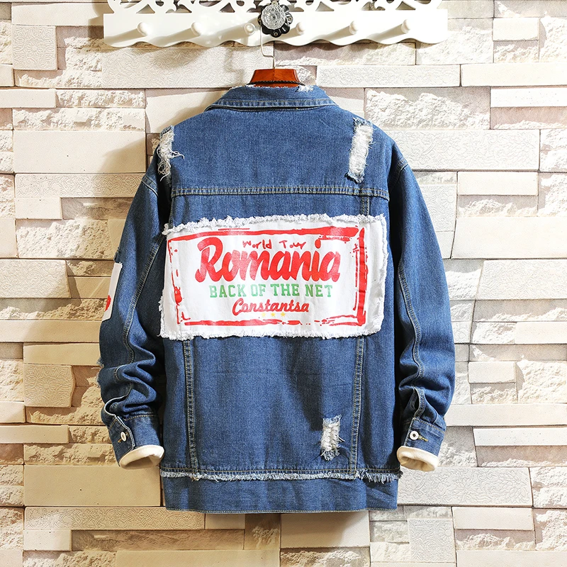 Men 2019 Spring New Patchwork Denim Jacket Hollow Hole Casual Denim Jacket Fashion Patch Design Men's Street Casual Denim Jacket
Men 2019 Spring New Patchwork Denim Jacket Hollow Hole Casual Denim Jacket Fashion Patch Design Men's Street Casual Denim Jacket