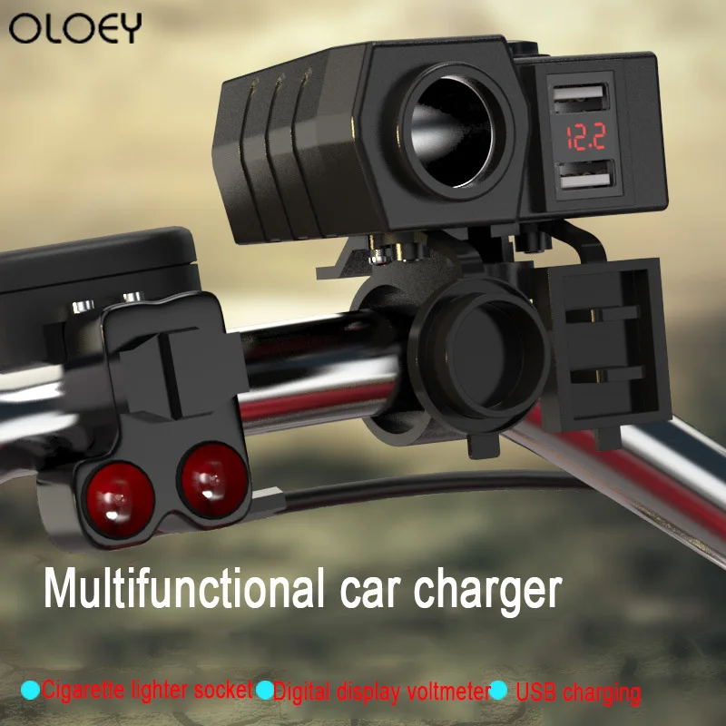 Motorcycle Cigarette Lighter Digital Display Voltmeter Mobile Phone Charger Waterproof dual USB Quick Charge Avoid power outages
Motorcycle Cigarette Lighter Digital Display Voltmeter Mobile Phone Charger Waterproof dual USB Quick Charge Avoid power outages
